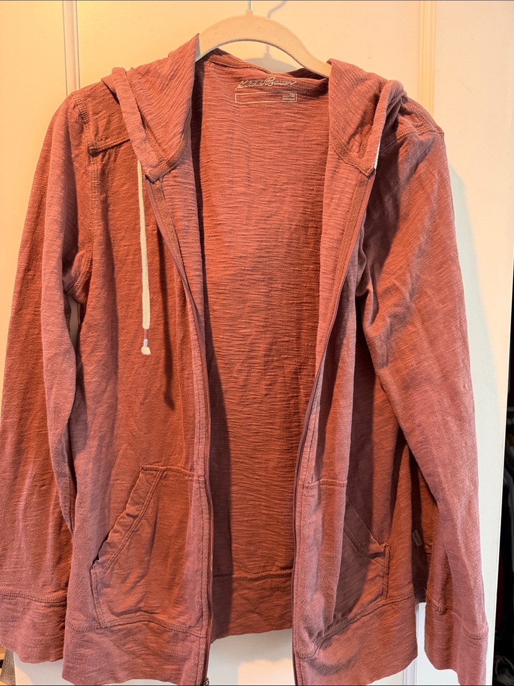 Eddie Bauer Cozy Rose-colored Zip-Up Hoodie Jacket